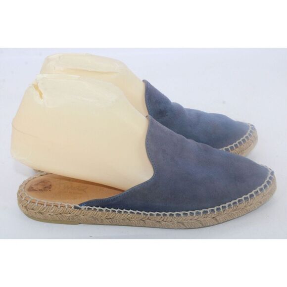 Pinaz blue suede espadrilles size 37 / 7 leather upper - Picture 6 of 11
